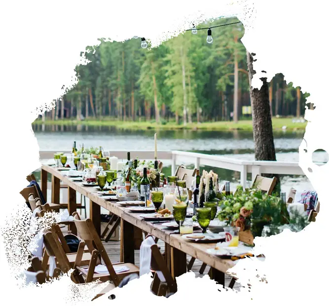 Shanthi Kunnj's Riverside Banquet Area in chikmagalur